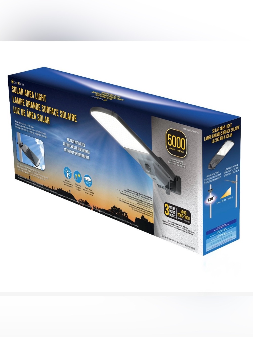 Sol-R-Brite 5000 Lumen Solar Area Light with Motion Sensor